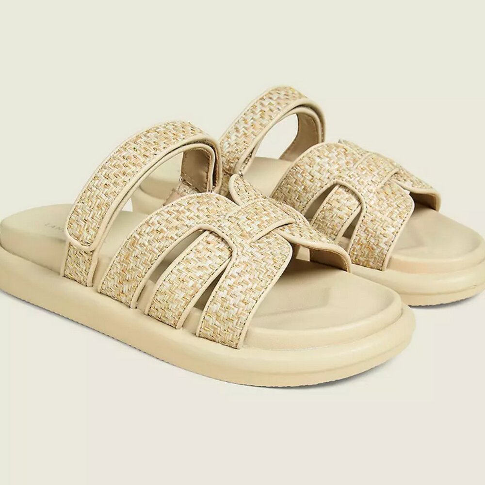 Lane Bryant 9W Slip-On, Sandals Adjustable with Extra Cushioned Sole for Comfort